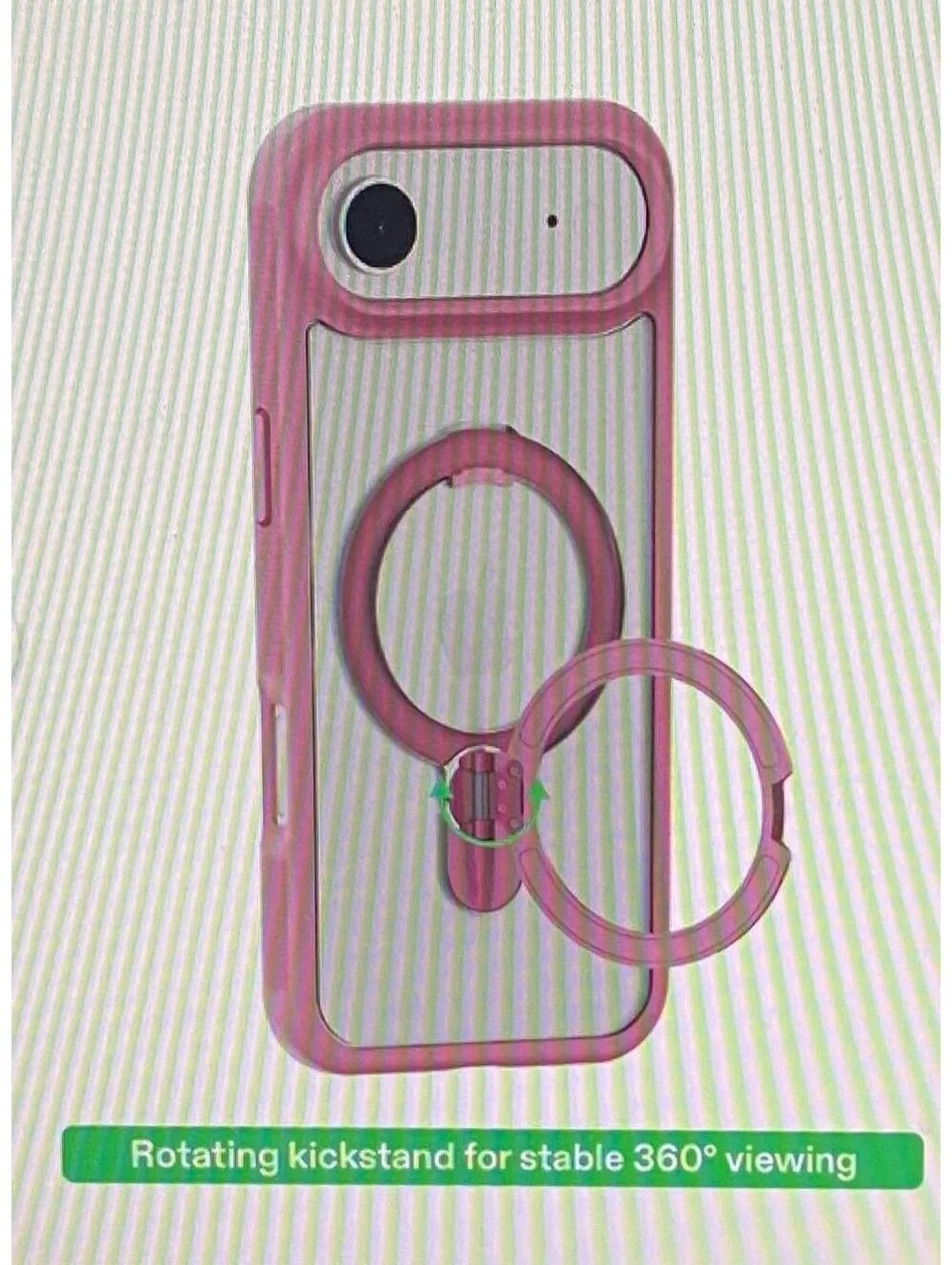 Onn Case with Kickstand for iPhone 17 Air Pink/Frosted Clear